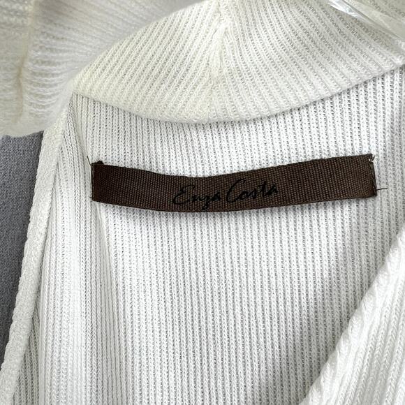 ENZA COSTA Knit Halter Turtleneck Womens Large Winter White Sleeveless Rib NEW - Picture 11 of 16